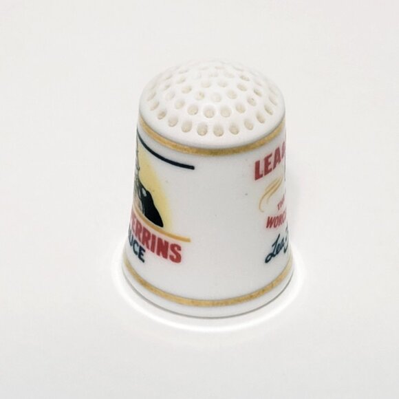 Lea & Perrins Sauce Worcstishire Advertising Thimble 1" Porcelain 1980s - Picture 4 of 6